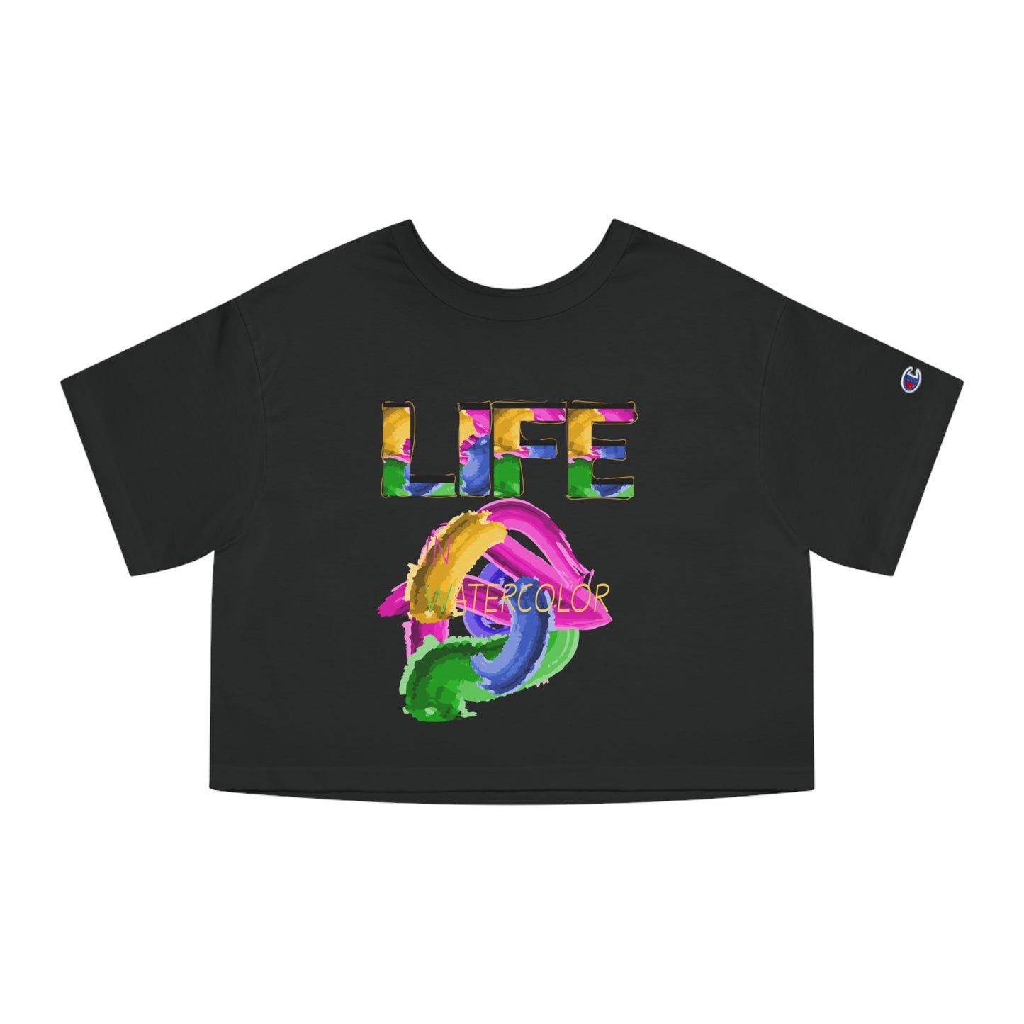 Watercolor Life Cropped Graphic T-Shirt