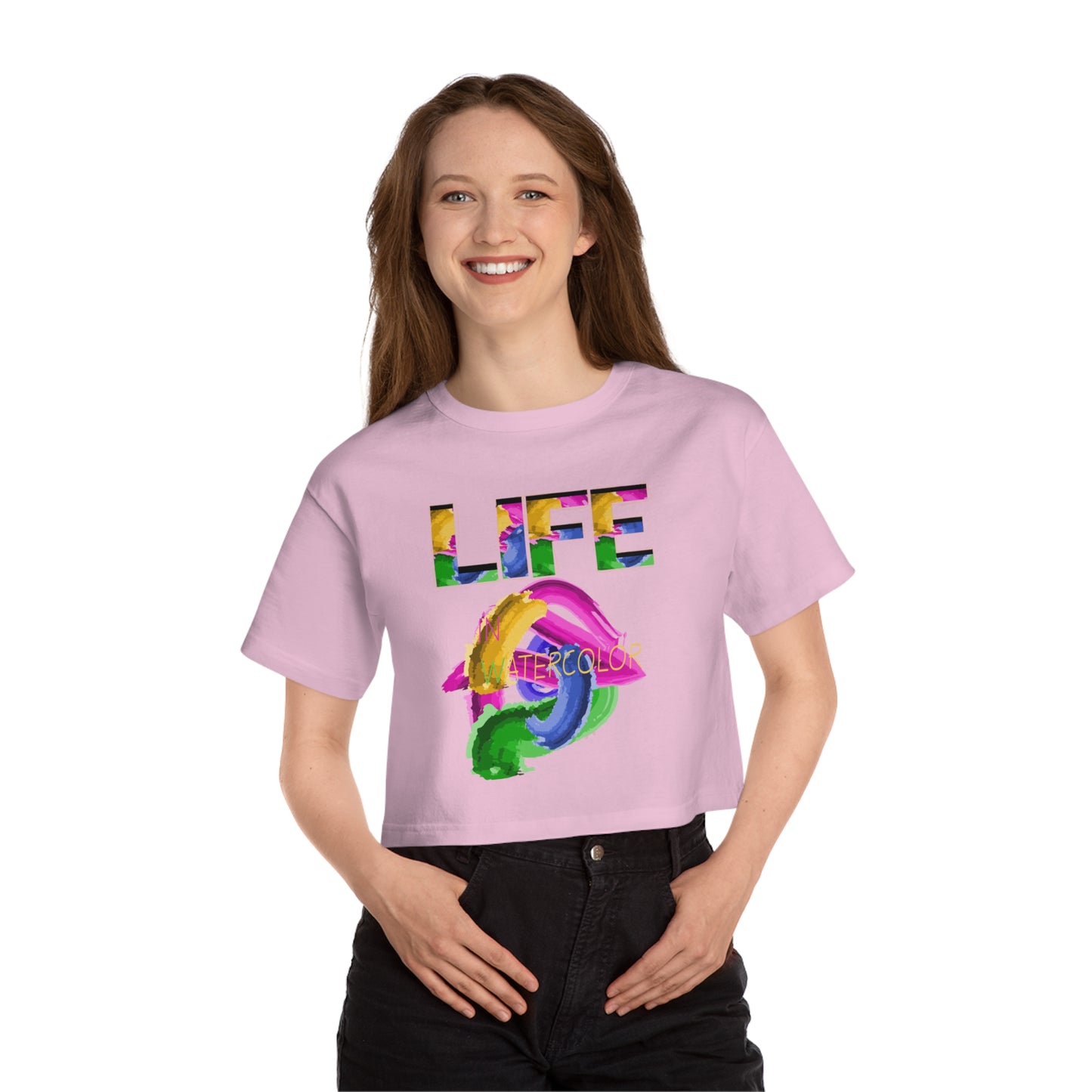 Watercolor Life Cropped Graphic T-Shirt