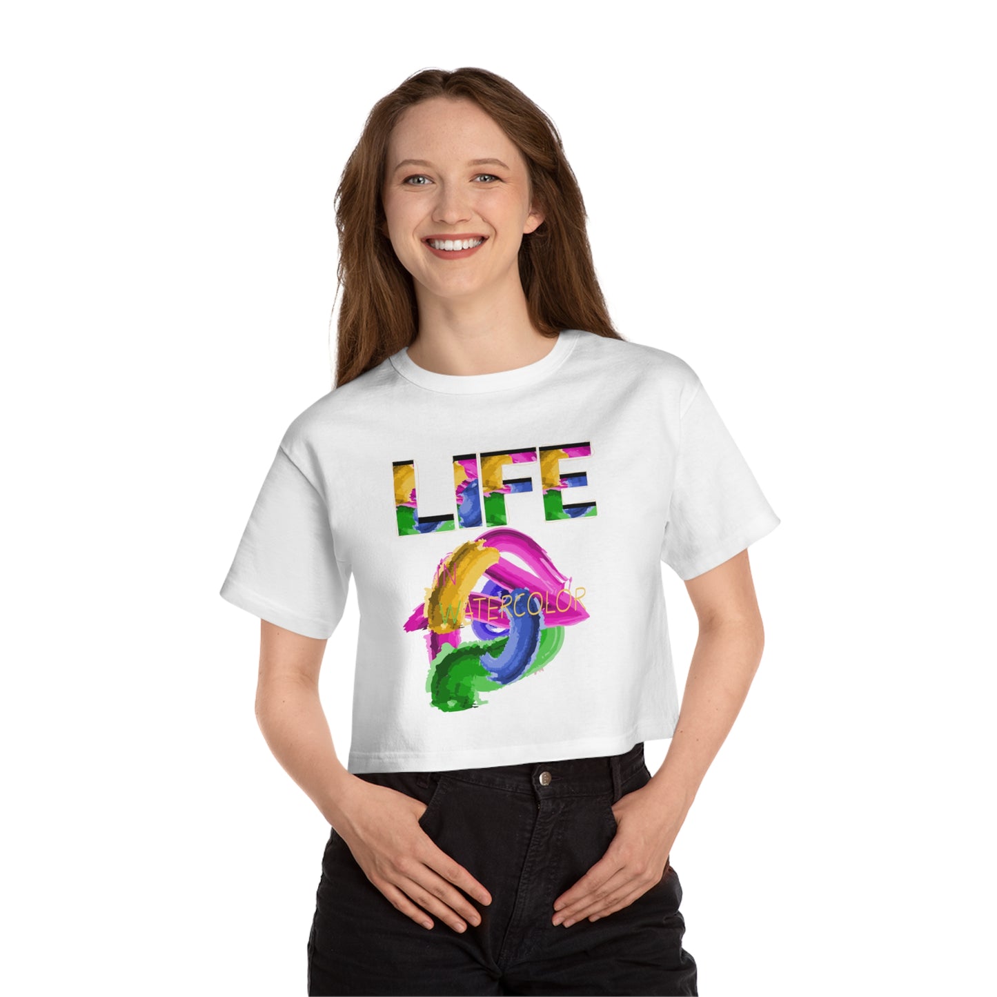 Watercolor Life Cropped Graphic T-Shirt