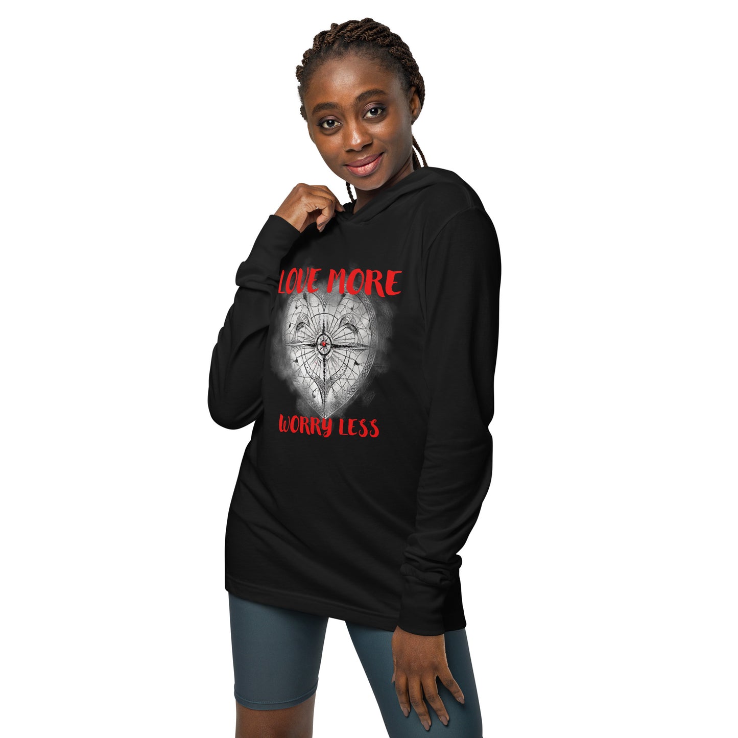 Love More Hooded long-sleeve Graphic tee