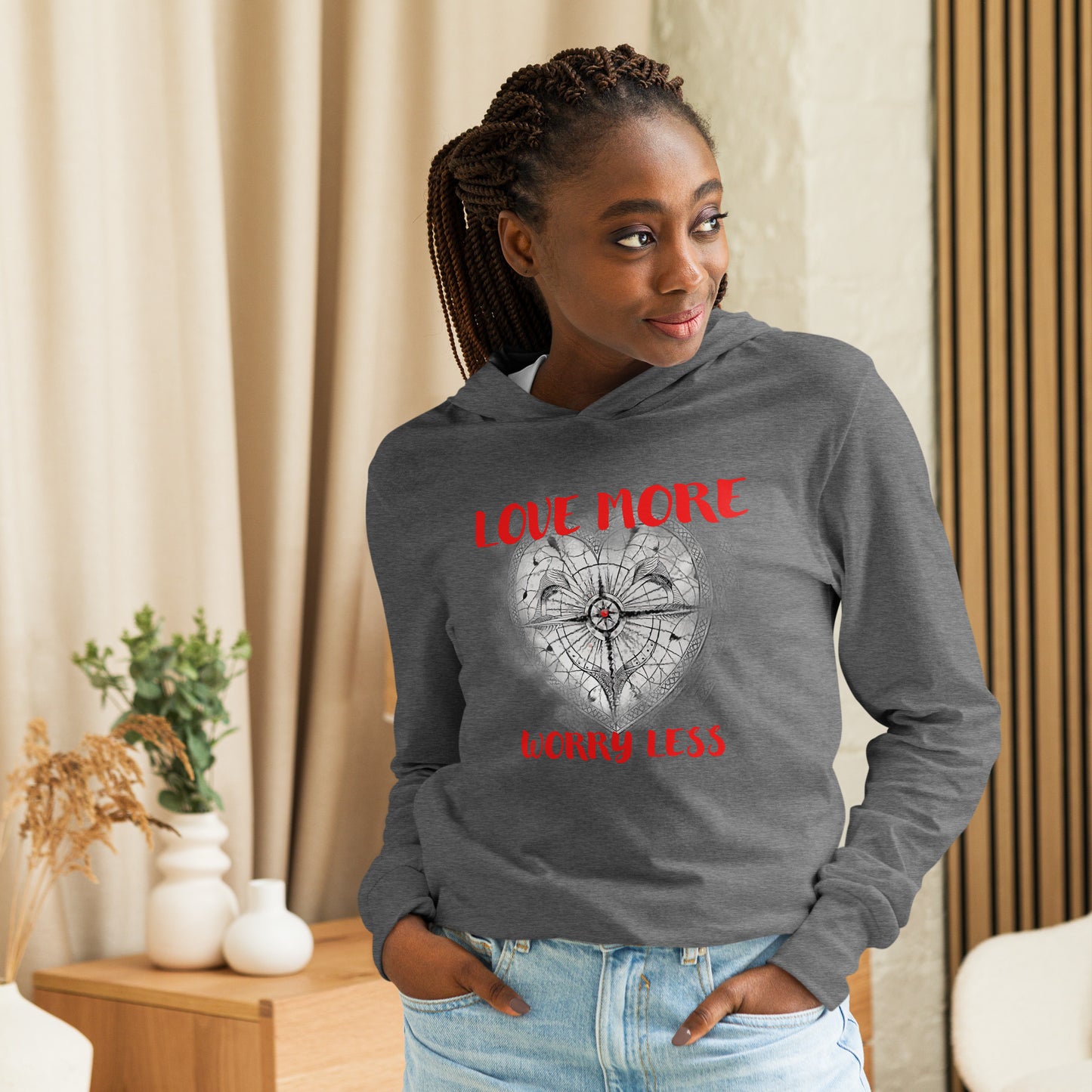 Love More Hooded long-sleeve Graphic tee