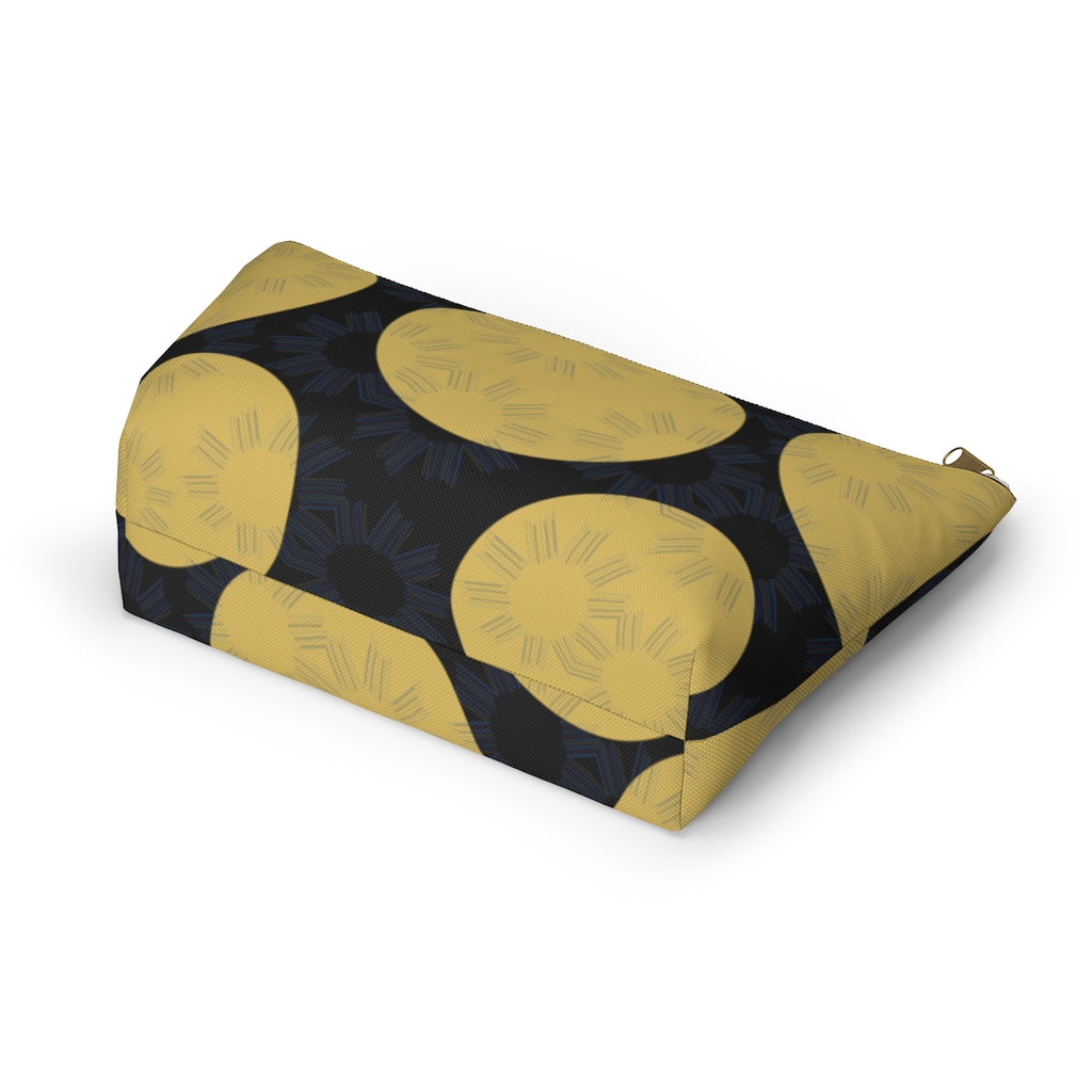 Yellow Circles Accessory Pouch w T-bottom