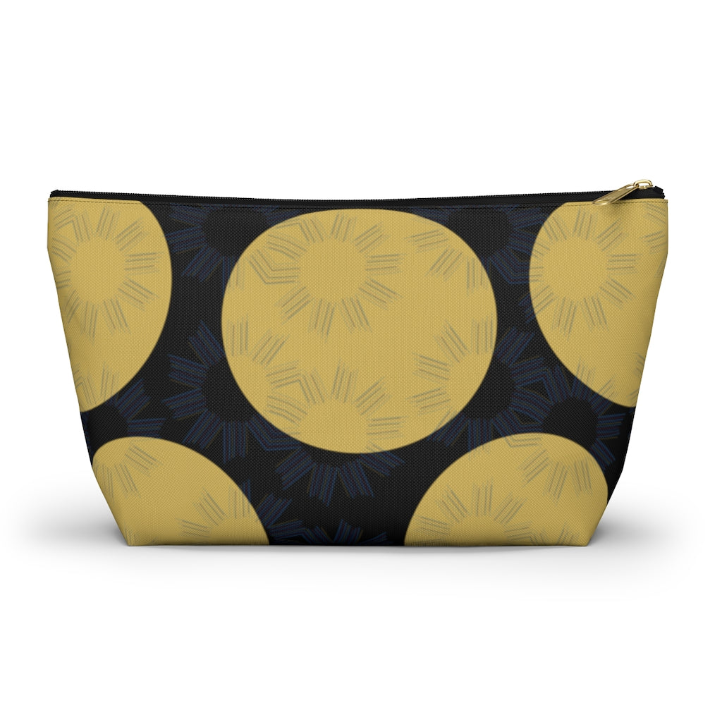 Yellow Circles Accessory Pouch w T-bottom