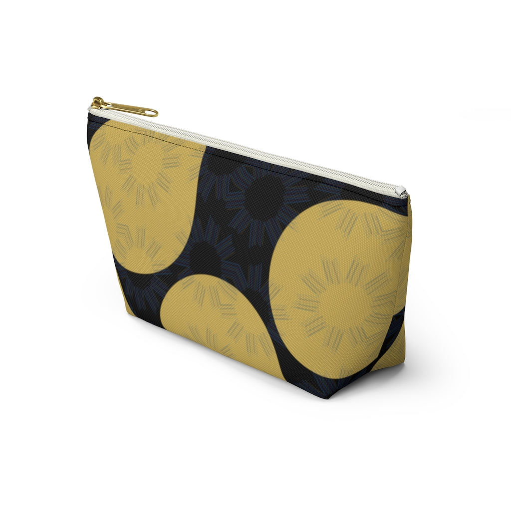 Yellow Circles Accessory Pouch w T-bottom