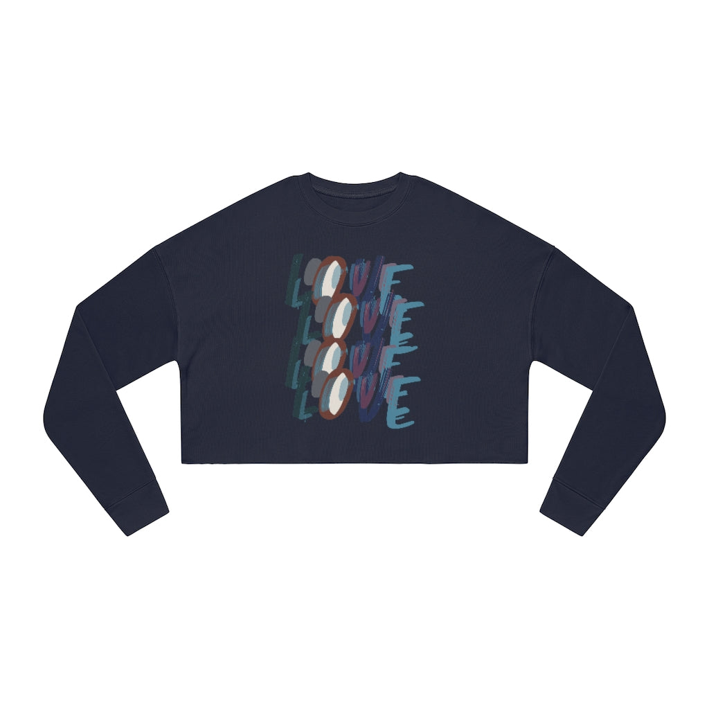 Love Abstract Cropped Graphic Sweatshirt