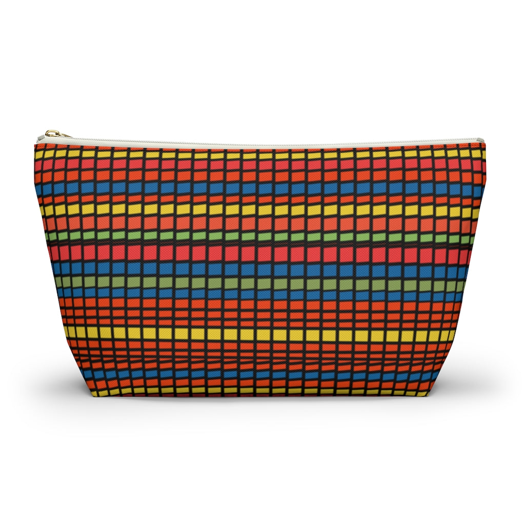 Crazy Plaid Accessory Pouch w T-bottom