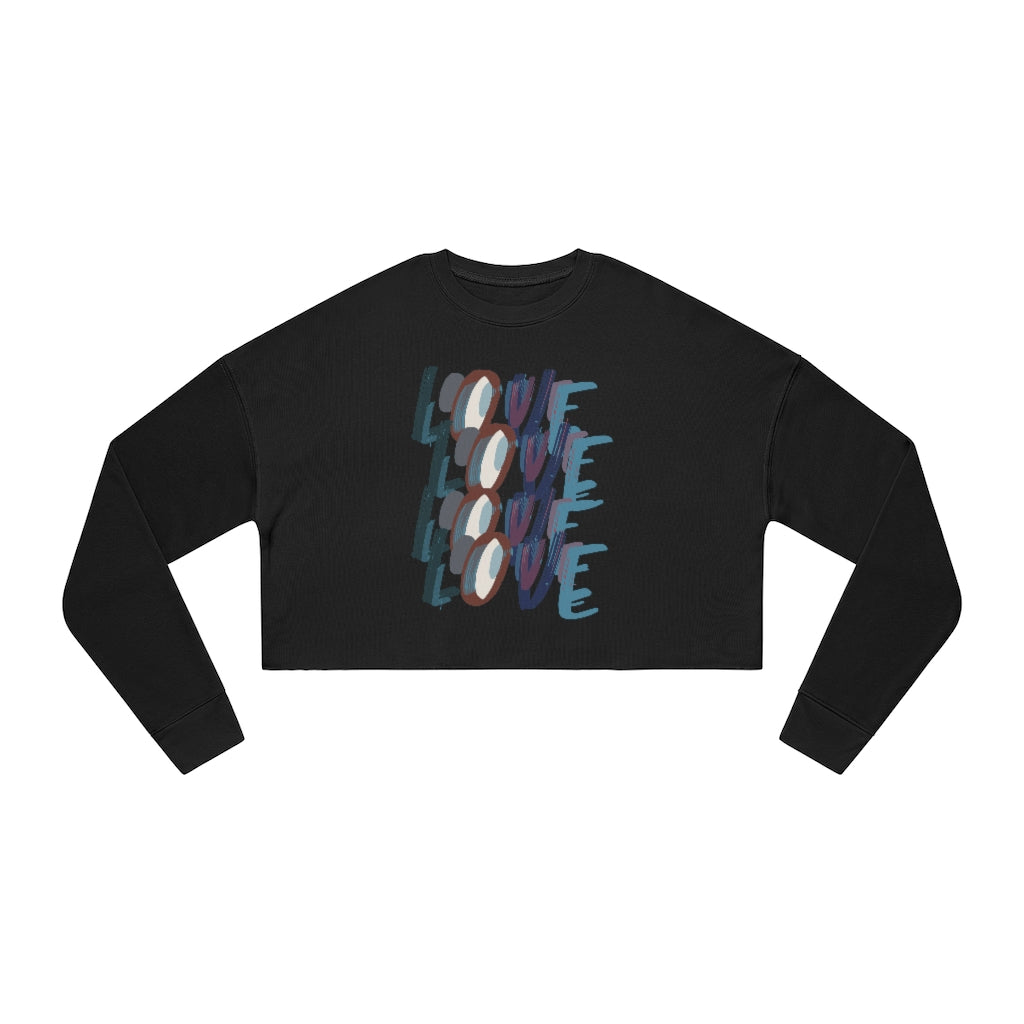 Love Abstract Cropped Graphic Sweatshirt