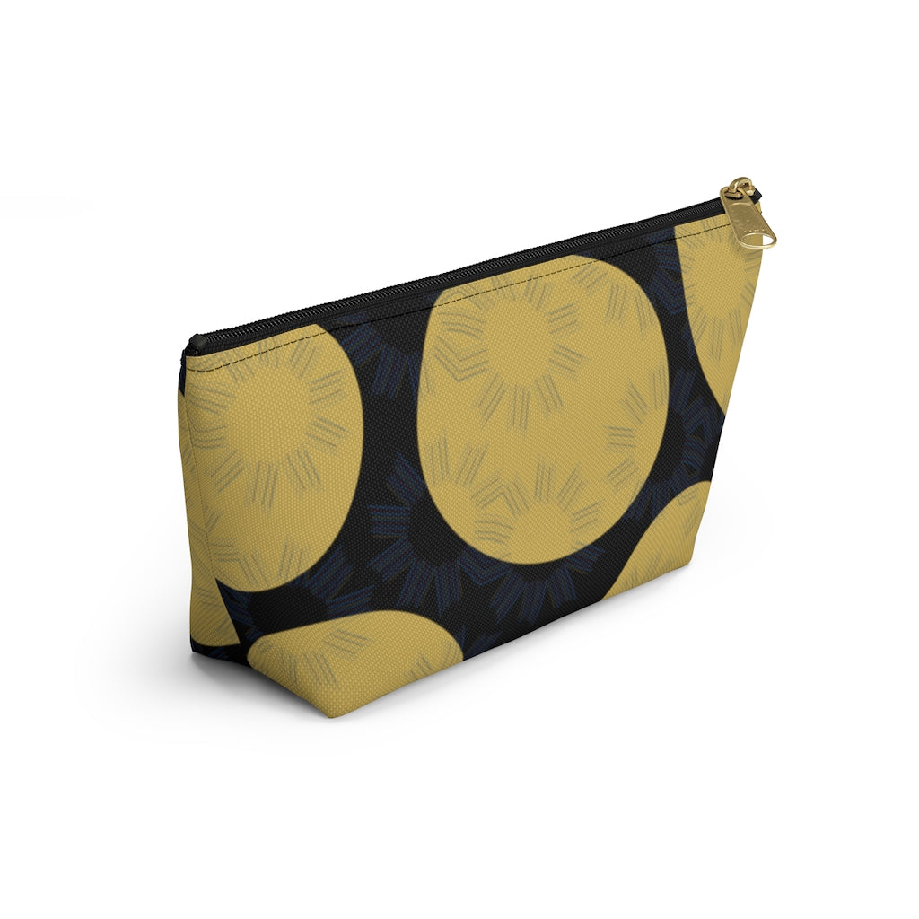 Yellow Circles Accessory Pouch w T-bottom