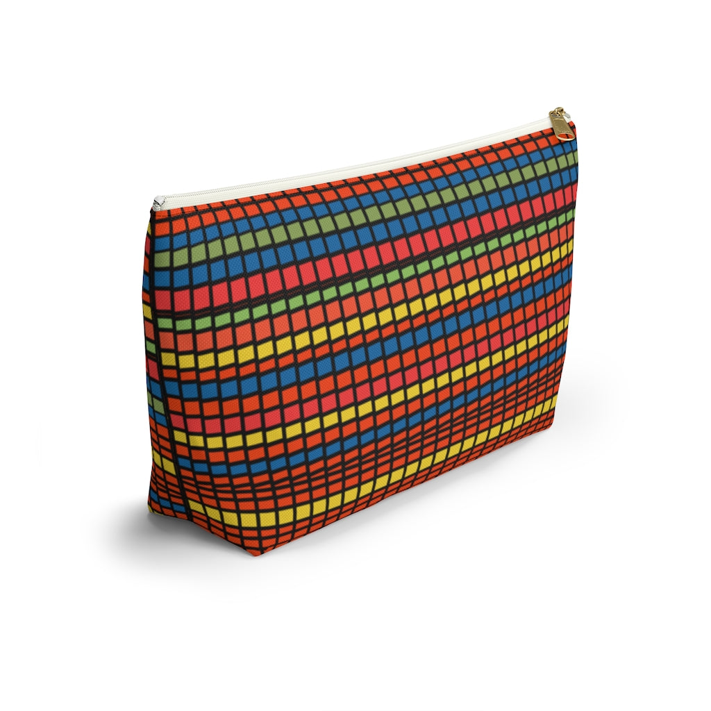 Crazy Plaid Accessory Pouch w T-bottom