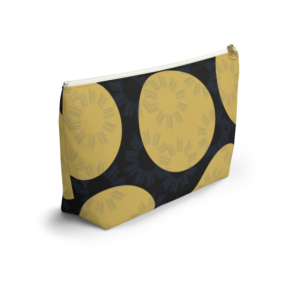 Yellow Circles Accessory Pouch w T-bottom