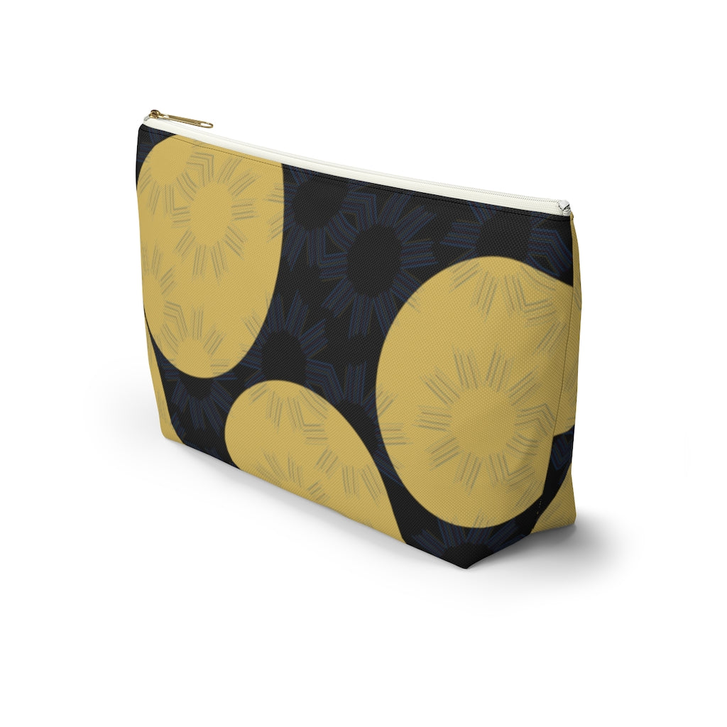 Yellow Circles Accessory Pouch w T-bottom