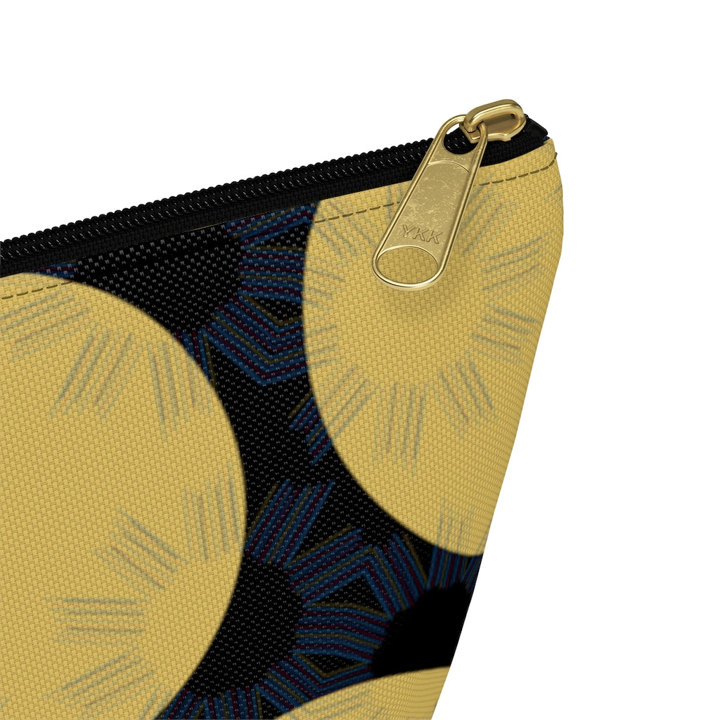 Yellow Circles Accessory Pouch w T-bottom