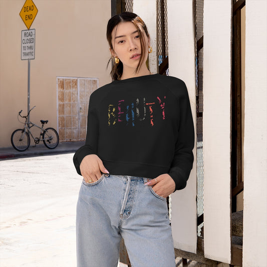 Beauty Cropped Fleece Graphic Pullover