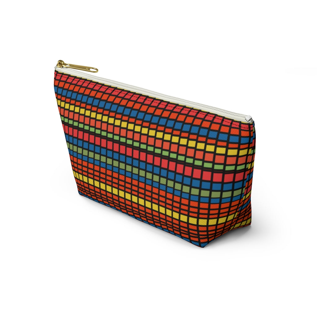 Crazy Plaid Accessory Pouch w T-bottom