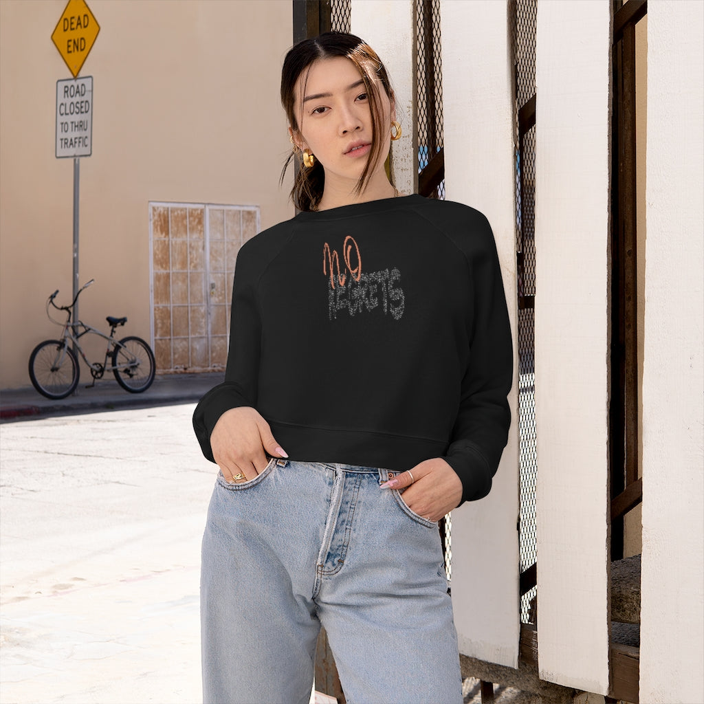 No Regrets Cropped Fleece Graphic Pullover