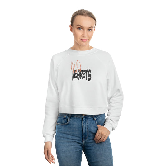 No Regrets Cropped Fleece Graphic Pullover