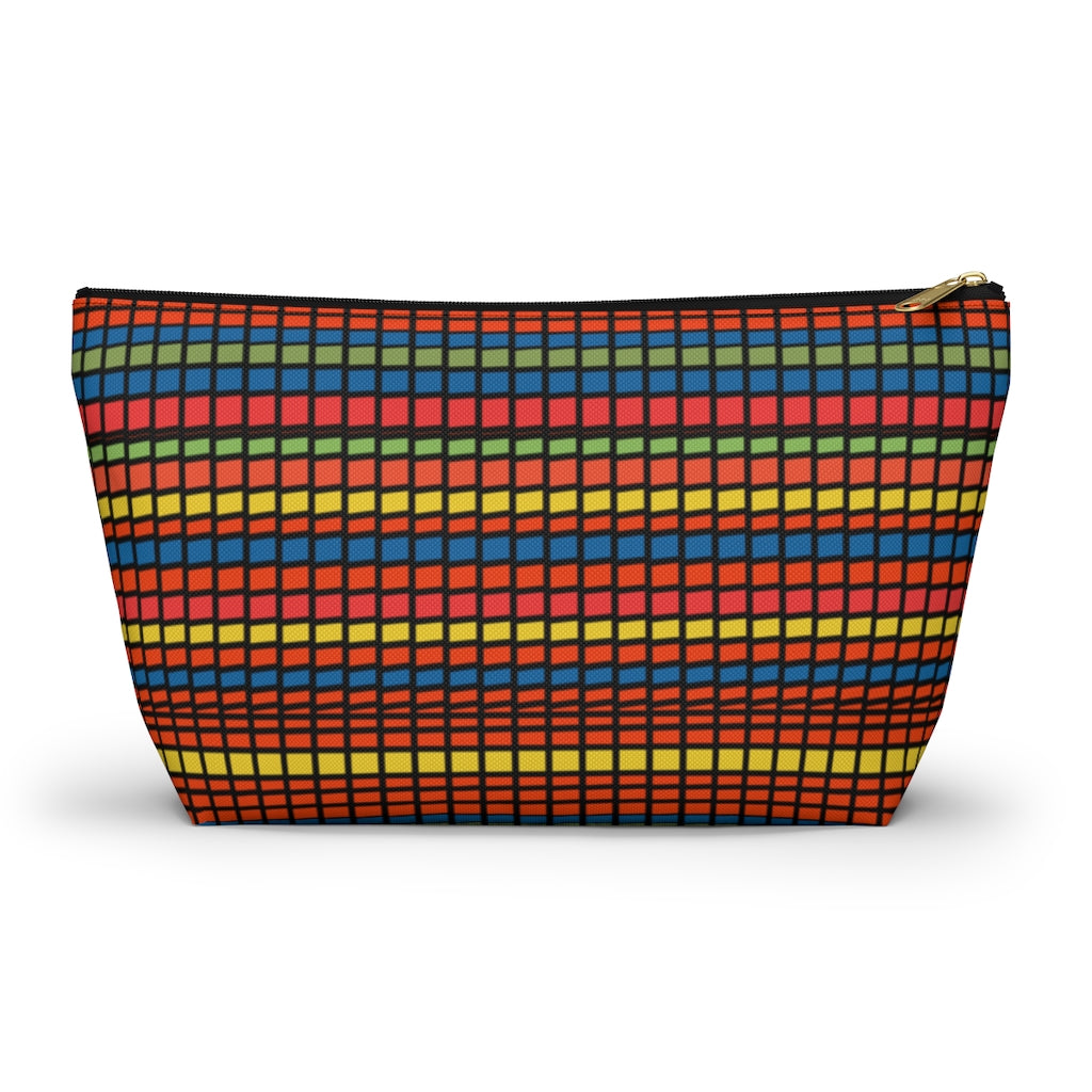 Crazy Plaid Accessory Pouch w T-bottom