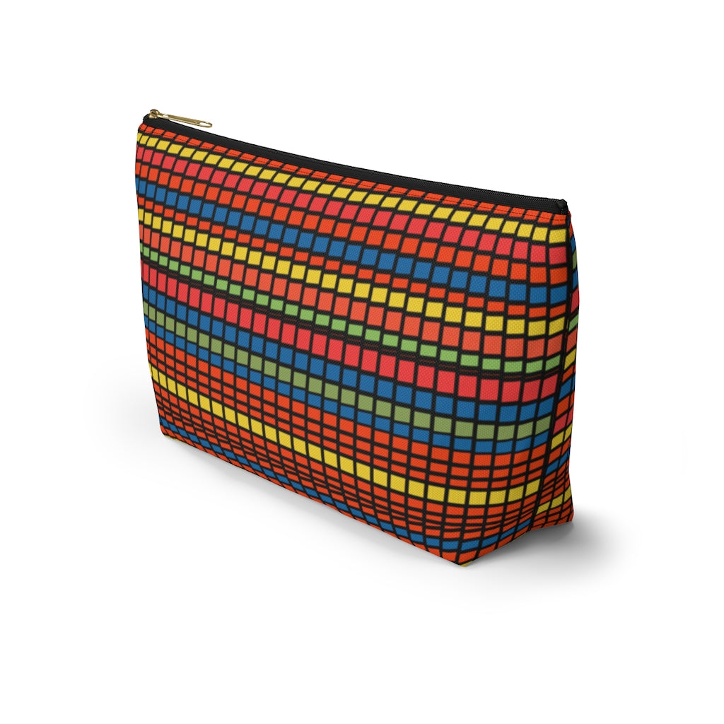 Crazy Plaid Accessory Pouch w T-bottom